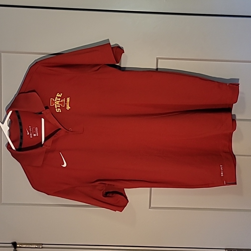 Nike Red Polo Shirt with Iowa State Logo